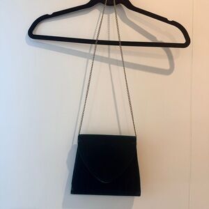 Vintage Velvet Chain-Handle Shoulder Bag in Deep Green